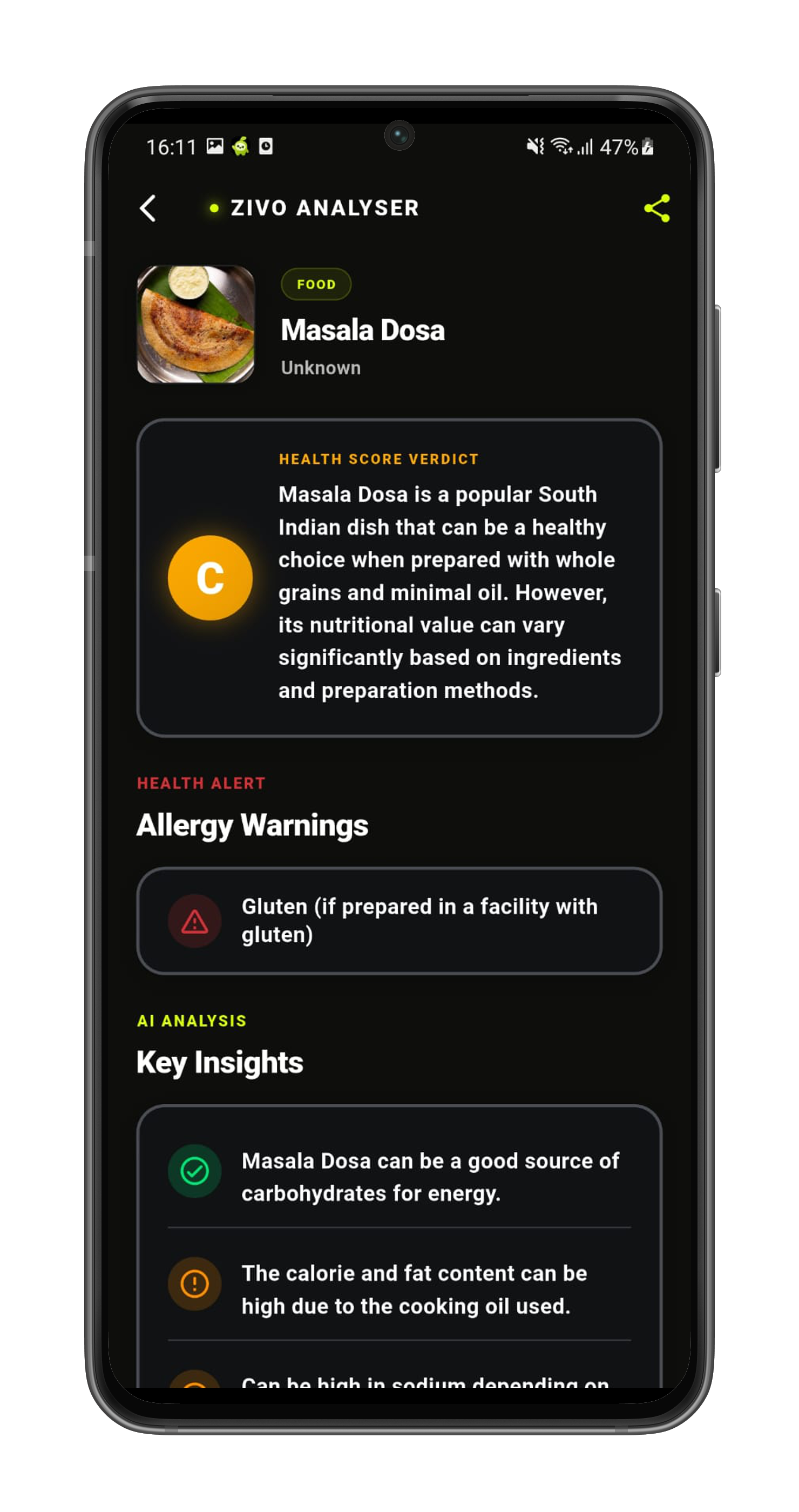 Zivo Analyzer Food Scan 1
